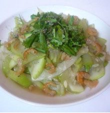 Bầu xào tôm khô